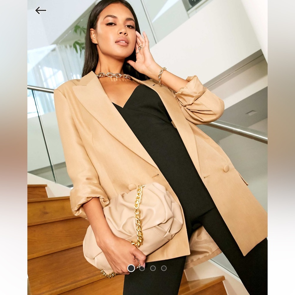 Camel - Beige Oversized Blazer